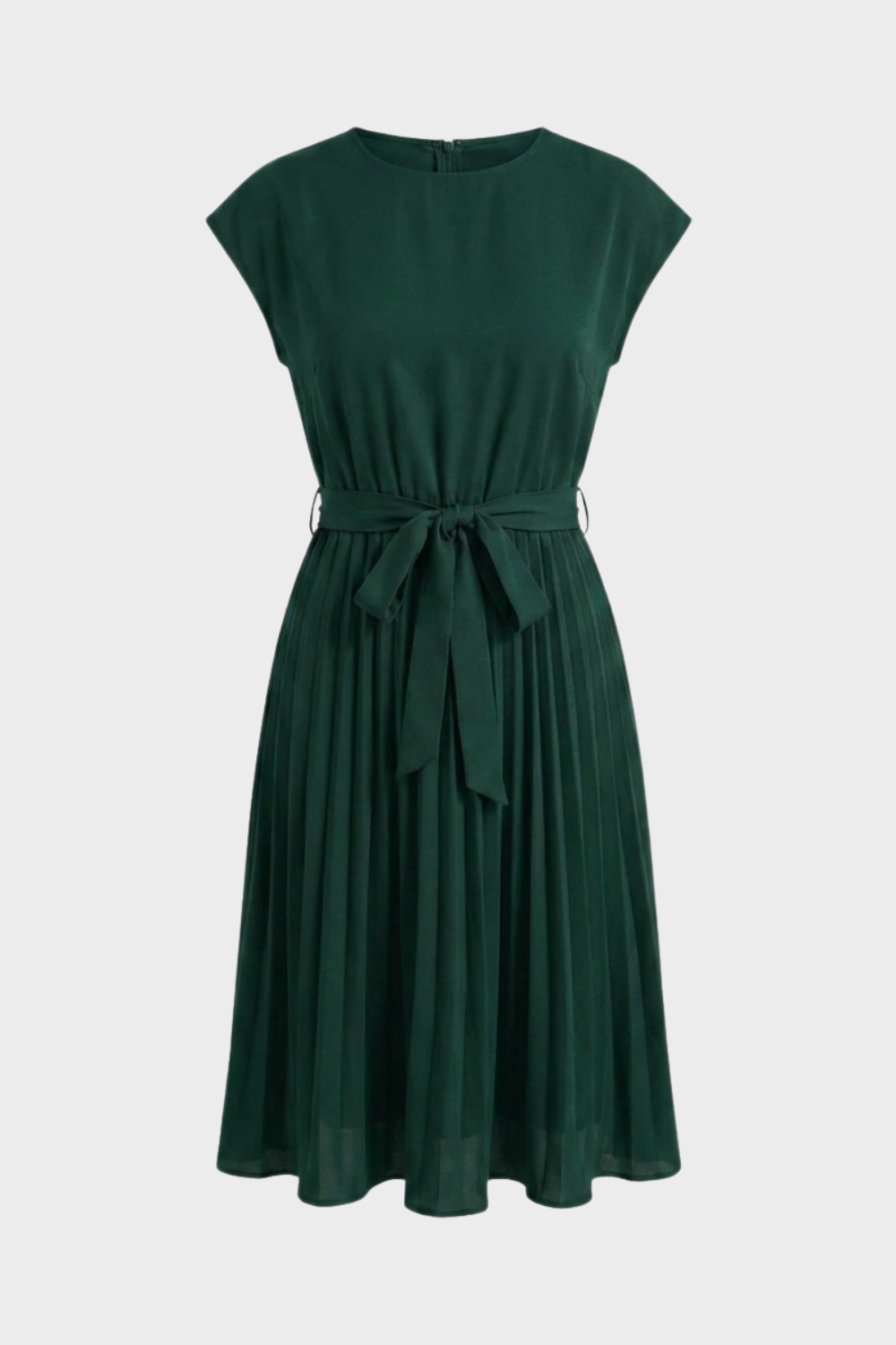 Beatrix | Pleated Chiffon Midi Dress With Belt For Every Occasion