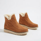 Faustine | Heeled Winter Ankle Boots Black Brown Flat — Brown