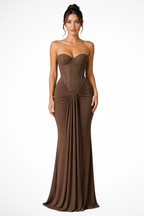 Tatiana | Cinderella Wedding Dress Lace Corset Strapless Maxi