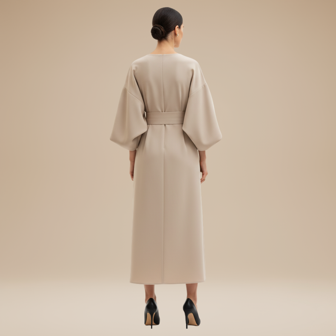 Felicity | Wide Sleeve Wrap Midi Dress For Weddings & Occasions