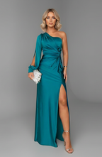 Lucienne | Alemais One Shoulder Satin Maxi Dress