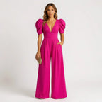 Xanthe | Wide Leg Casual Puff Sleeve Tailored Jumpsuit