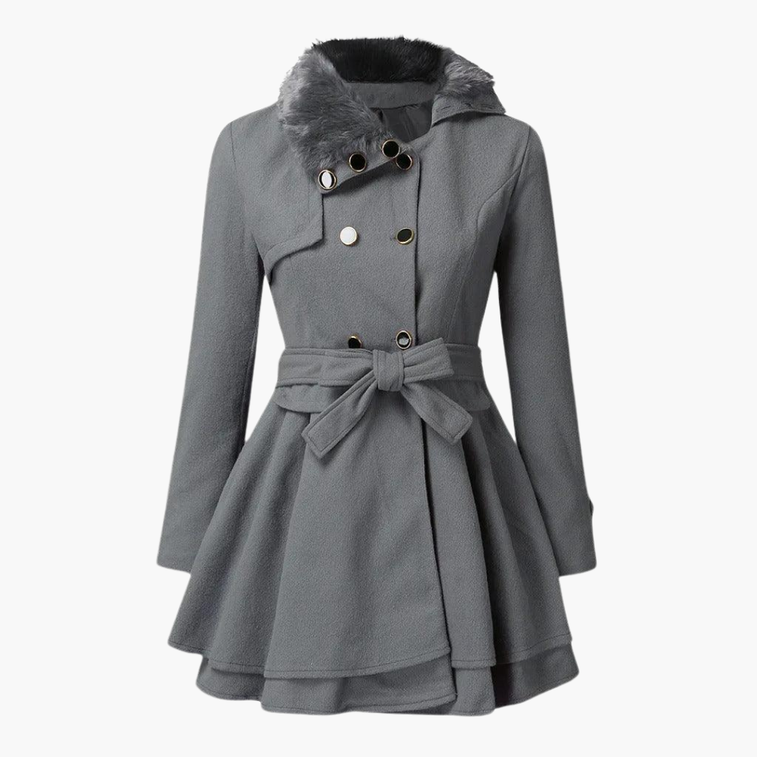 Ninon | Black Trench Coat Women Belted Flared Autumn Outerwear