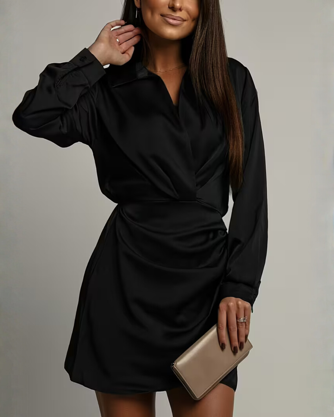 Edith | Satin Wrap Mini Dress Cocktail Evening Dinner