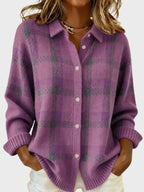 Sidonie | Oversized Plaid Cardigan Sweater for Autumn Layering