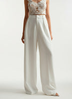 Dominique | High Waisted Wide Leg Tailored Trousers For Work