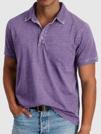 Emile | Men's Denim Short Sleeve Cotton Polo Shirt