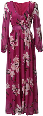 Coralie | Airy Floral V-Neck Maxi Garden Party Dress