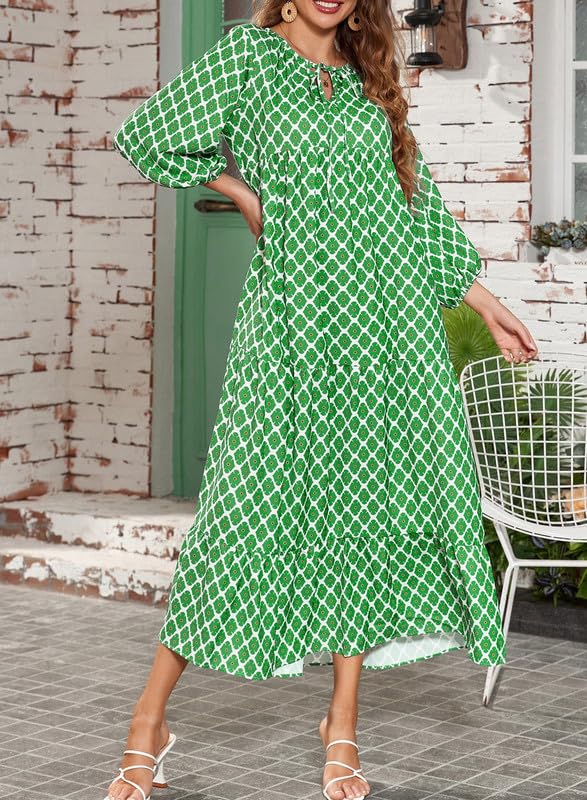 Fenella | Boho Floral Wedding Guest Maxi Dress With Puff Sleeves