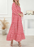 Fenella | Boho Floral Wedding Guest Maxi Dress With Puff Sleeves
