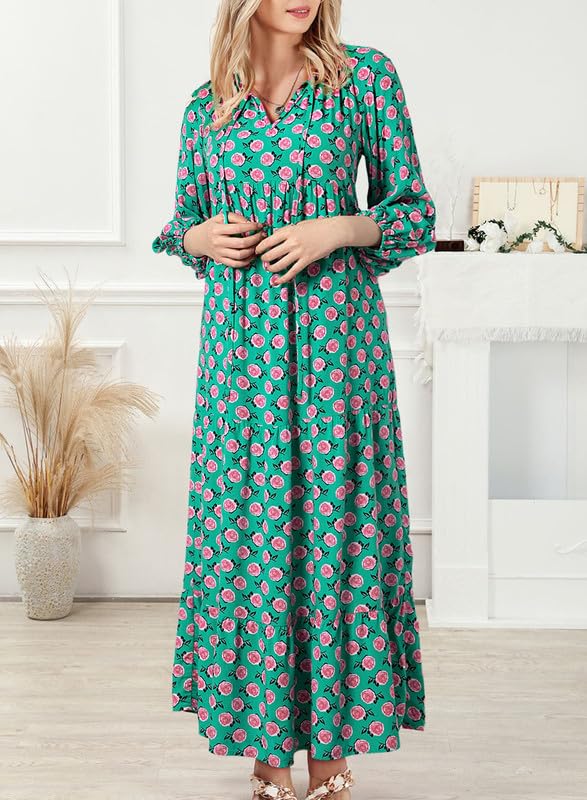 Valentina | Floral Puff Sleeve Maxi Dress For Summer Occasions