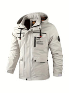 Benedict | Men Winter Puffer Jacket Coat Leather Hood — White
