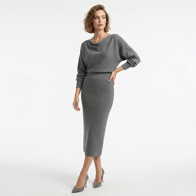 Noemie | Draped Cowl Neck Midi Dress Women's Occasion Style