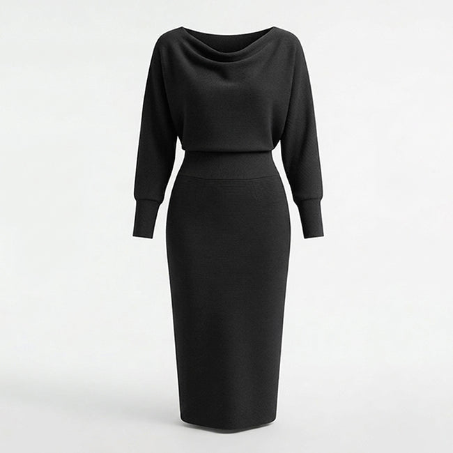 Noemie | Draped Cowl Neck Midi Dress Women's Occasion Style