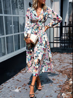 Pascale | Floral Bridesmaid Dresses Long Sleeve Midi