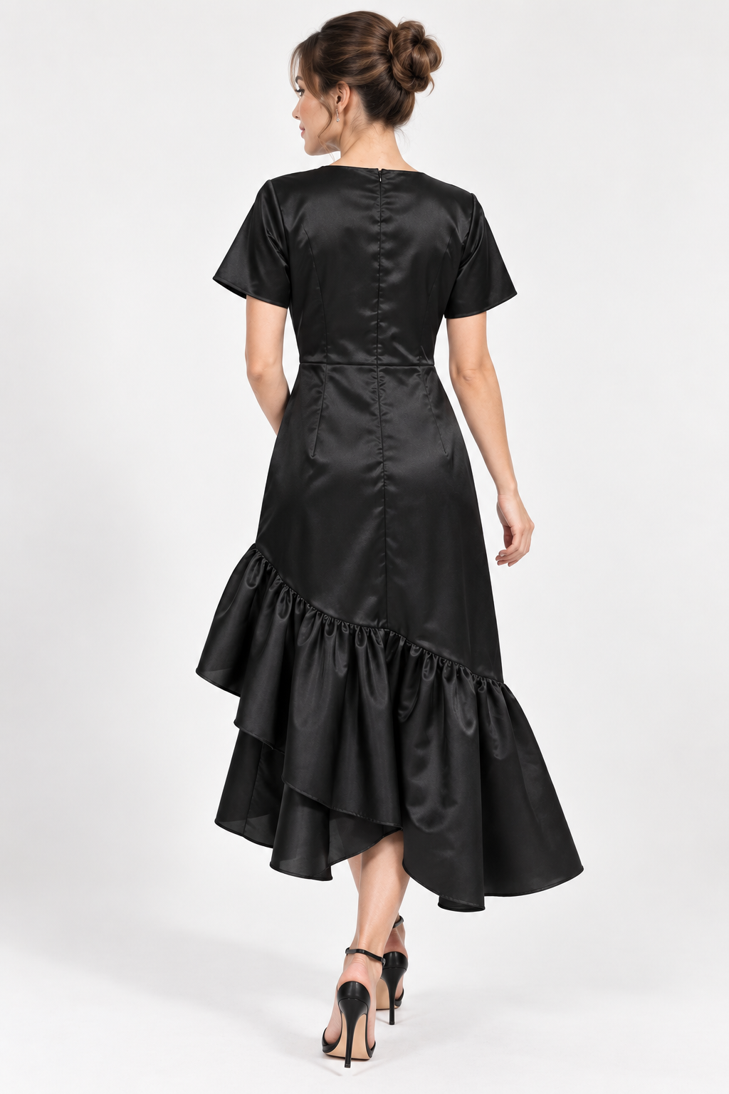 Flavie | Tailored Ruffle Evening Wedding Guest Midi Dress