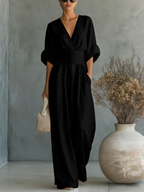 Romilly | Elegant V-Neck Jumpsuit For Work And Weekend