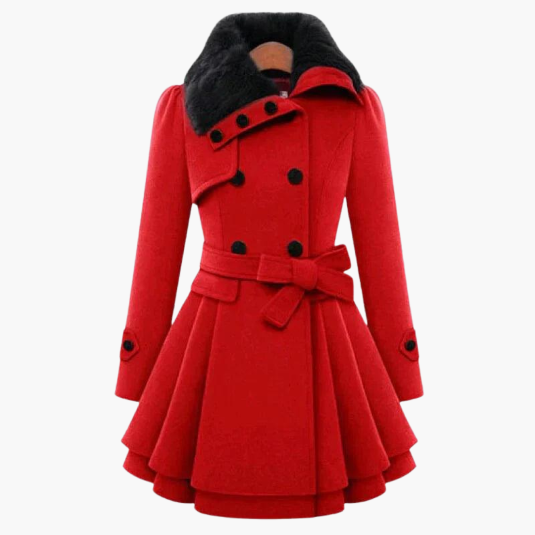 Ninon | Black Trench Coat Women Belted Flared Autumn Outerwear