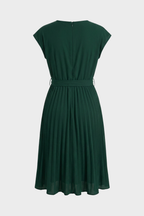 Beatrix | Pleated Chiffon Midi Dress With Belt For Every Occasion