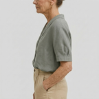 Honorine | Classic Linen Blouse With Button Detail