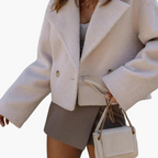 Lucienne | Cropped Leather Jacket For Smart Casual Style