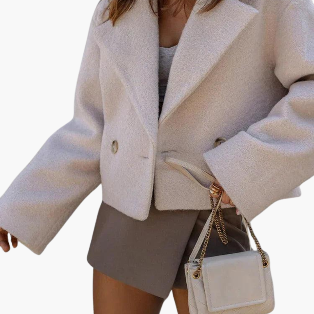Lucienne | Cropped Leather Jacket For Smart Casual Style