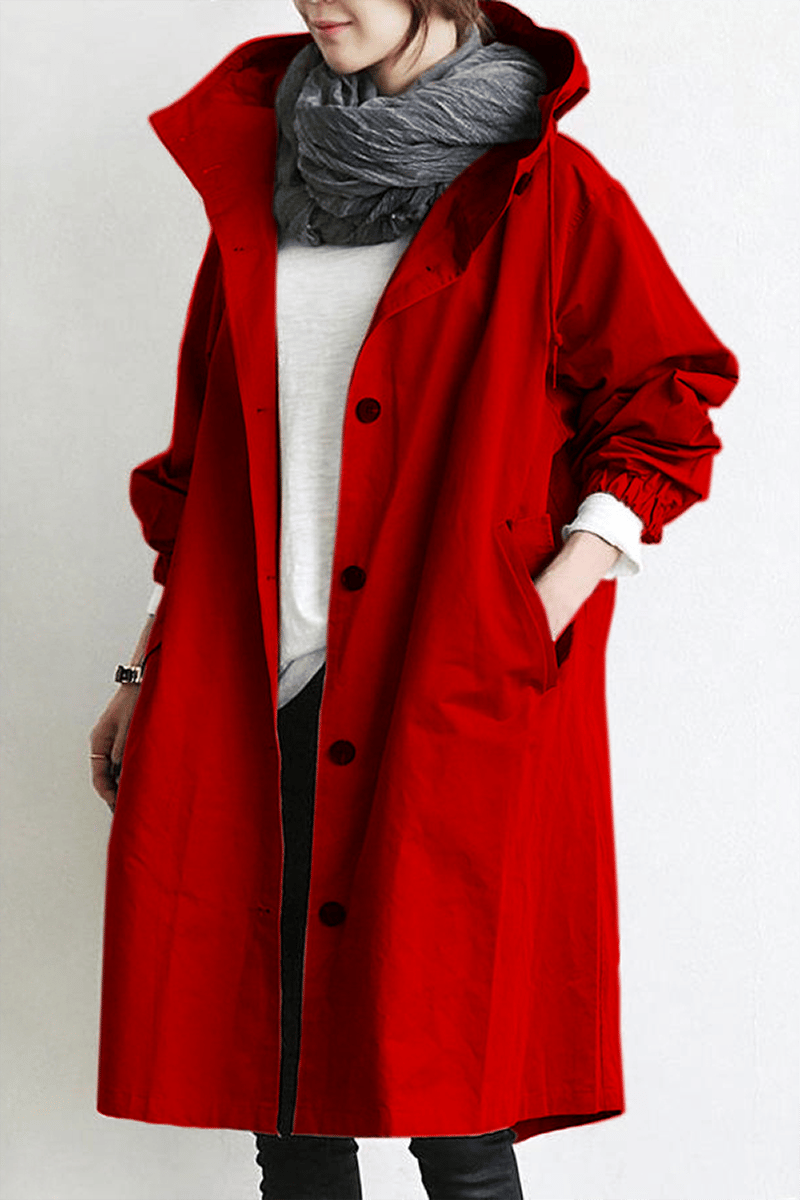 Lavinia | Longline Hooded Wool Winter Coat Black Fur Puffer