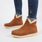 Faustine | Heeled Winter Ankle Boots Black Brown Flat