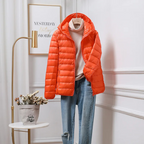 Cosima | Womens Long Puffer Vest Hooded Gilet Outdoor Casual