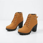 Rosanna | Leather Low Heel Flat Ankle Boots