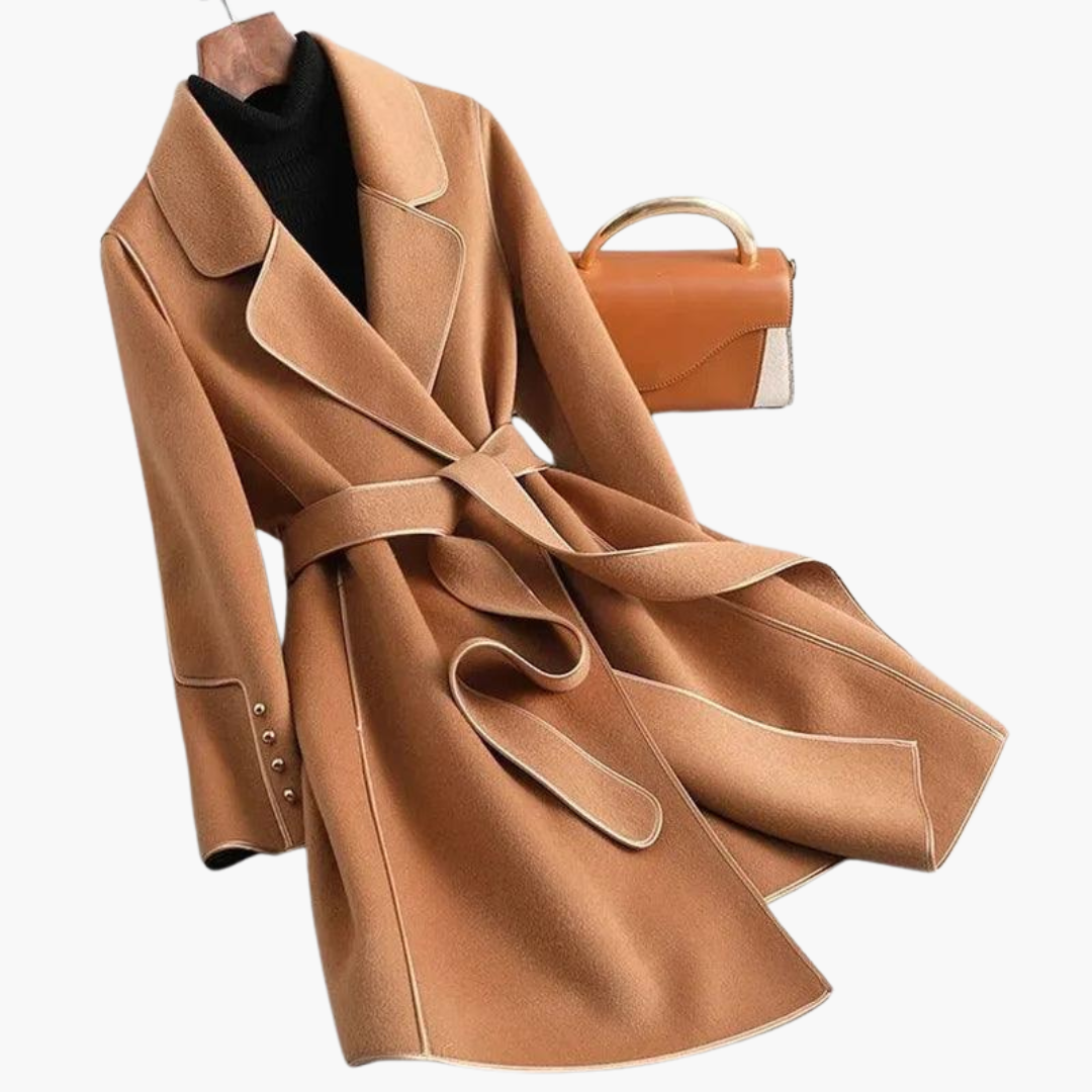 Tamsin | Double Breasted Wool Blend Wrap Coat Women