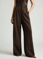 Dominique | High Waisted Wide Leg Tailored Trousers For Work