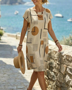 Eloise | Geometric House Dress for Garden Party Occasions