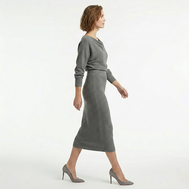 Noemie | Draped Cowl Neck Midi Dress Women's Occasion Style
