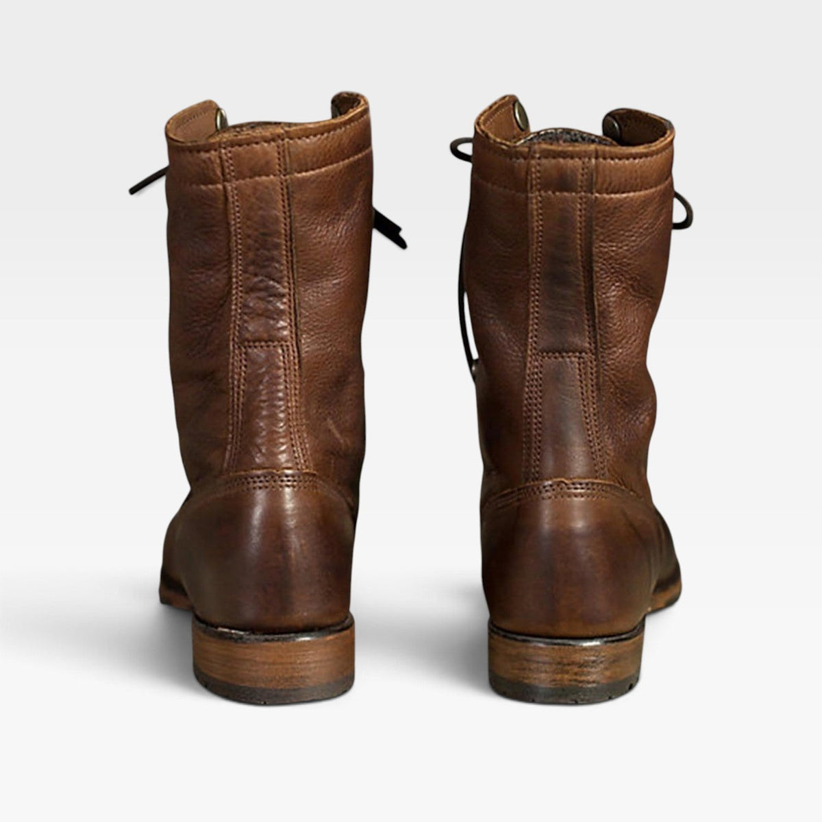 Philippa | Black Brown Leather Lace-Up Chelsea Combat Boots