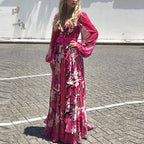 Coralie | Airy Floral V-Neck Maxi Garden Party Dress