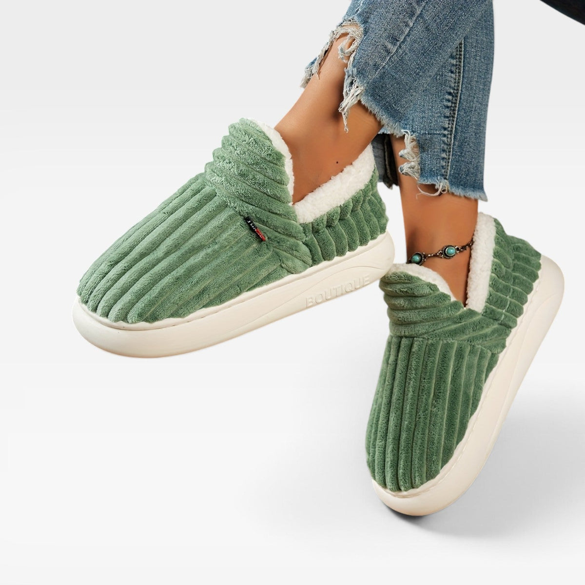 Ursula | Winter Chunky Brown Slipper Boots For Cosy Days