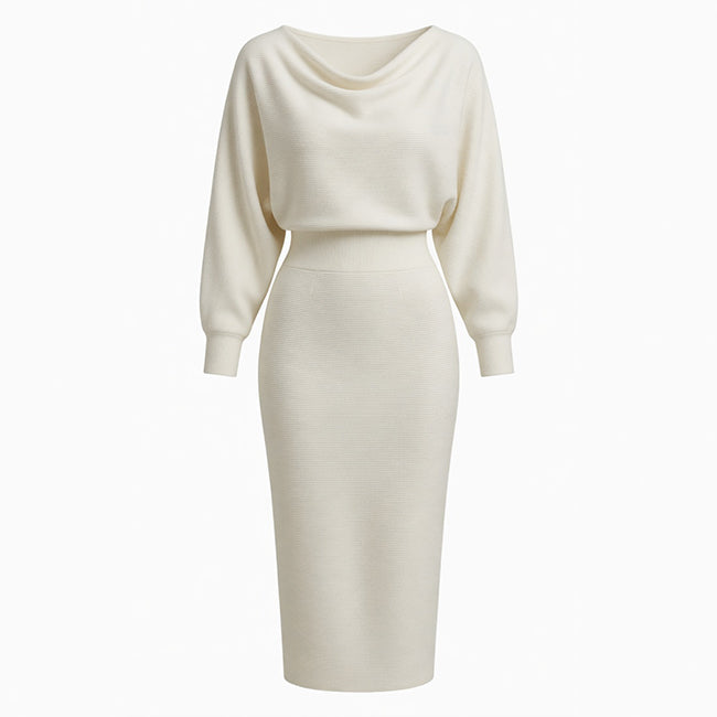Noemie | Draped Cowl Neck Midi Dress Women's Occasion Style