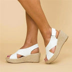 Felicity | Cross Strap Espadrilles Wedge Sandals
