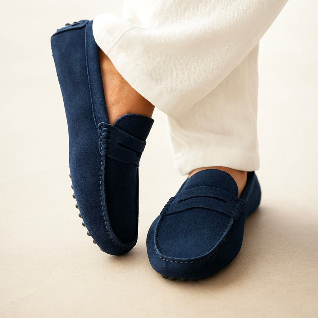 Xanthe | Nude Suede Classic Slip-On Pumps