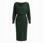 Noemie | Draped Cowl Neck Midi Dress Women's Occasion Style