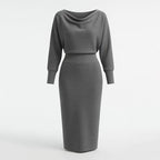 Noemie | Draped Cowl Neck Midi Dress Women's Occasion Style