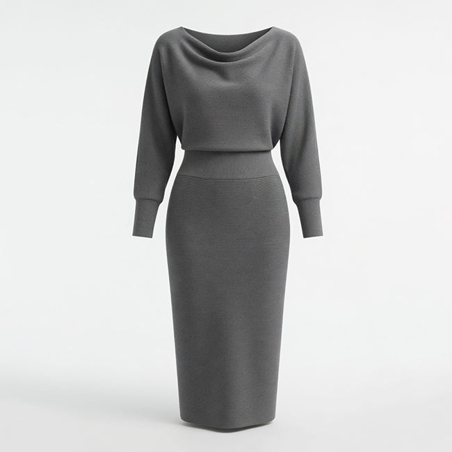 Noemie | Draped Cowl Neck Midi Dress Women's Occasion Style