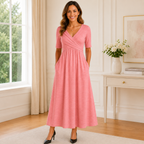 Francesca | Sleeved Babydoll Home Dress With Pockets