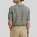 Honorine | Classic Linen Blouse With Button Detail