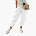 Noemie | Womens Relaxed Drawstring Summer Linen Trousers