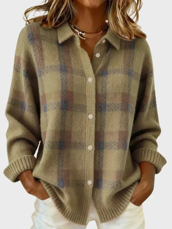 Sidonie | Oversized Plaid Cardigan Sweater for Autumn Layering