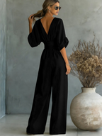 Romilly | Elegant V-Neck Jumpsuit For Work And Weekend