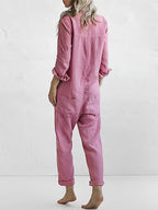 Vivienne | Comfy Long Sleeve Button-Up Jumpsuit for Everyday Wear