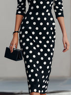 Hermione | Halter Neck Bodycon Dot Dress Midi Cocktail